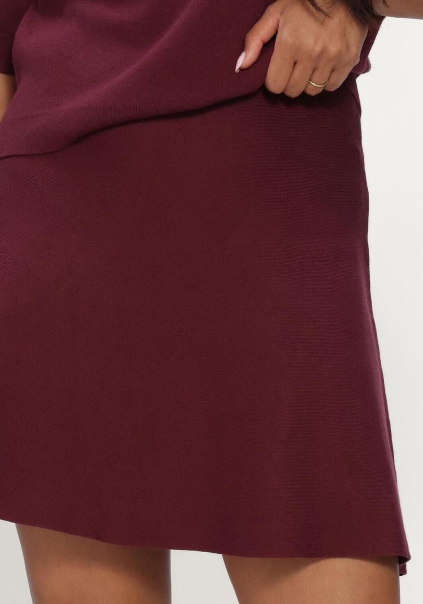Object Objreynard Hw Short Knit Skirt Dames - Korte rok - Bordeaux - Maat L