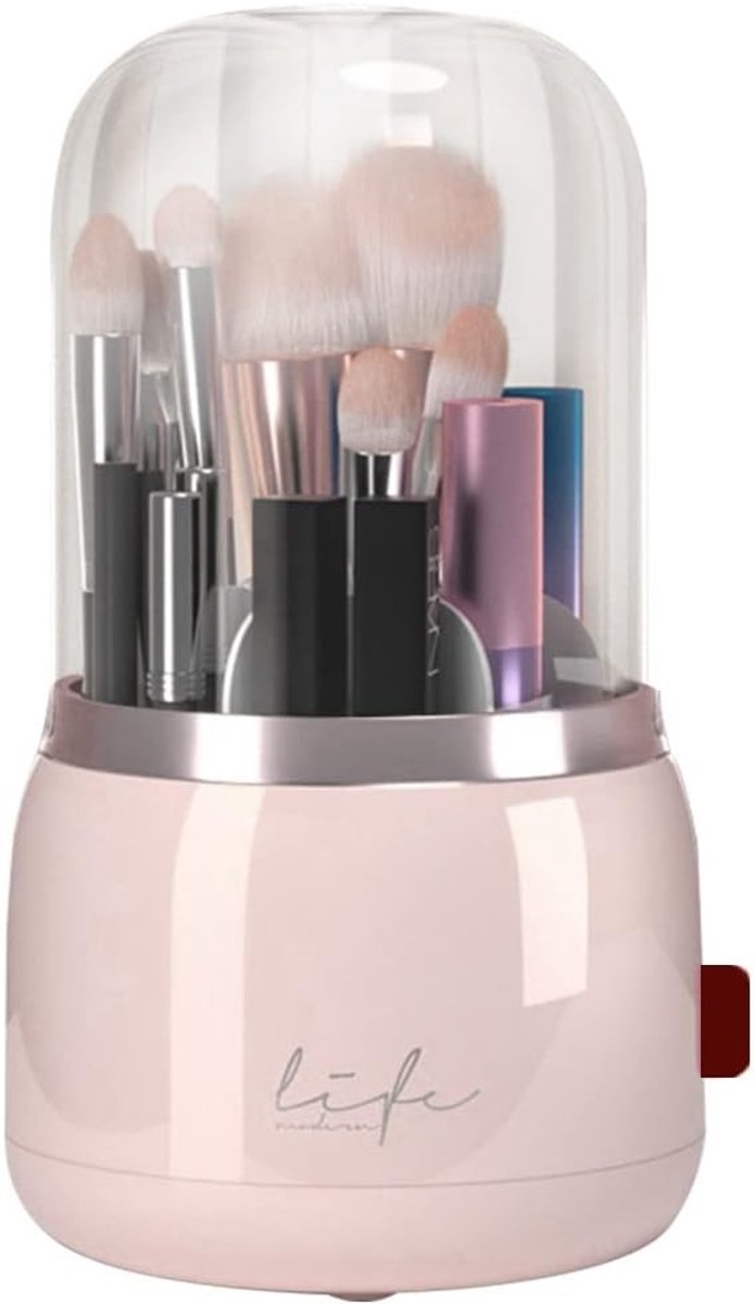 360° Rotatable Makeup Organizer - Cosmetica Organizer voor Make-up Penselen, Lippenstift en Schoonheid - Ideaal voor Badkamer en Slaapkamer (Roze)