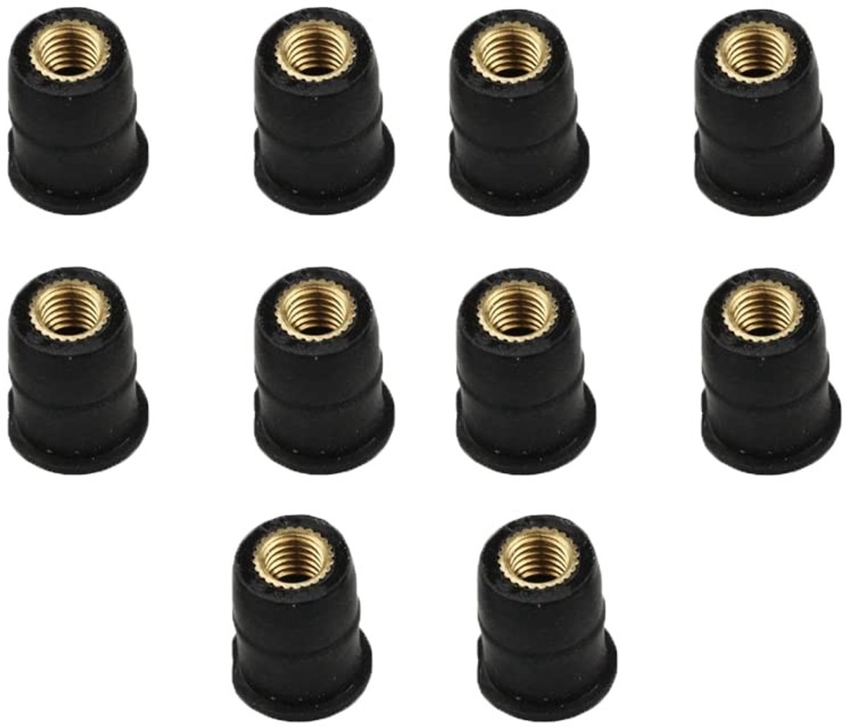 Dailygoods- Wellnut Motorvoorruit 10 stuks - Messing/Rubber - Voor Motorfiets - Universeel Gebruik - 5 Meter - Duurzaam - Rubberring