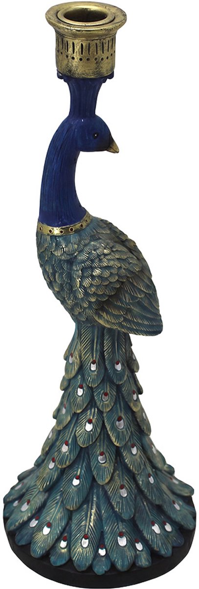 Clayre & Eef Kandelaar Blauw Kunststof