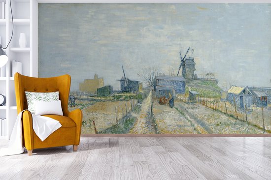 Papier peint - Papier peint photo Montmartre : moulins à vent et potagers - Vincent van Gogh - Largeur 465 cm x hauteur 260 cm