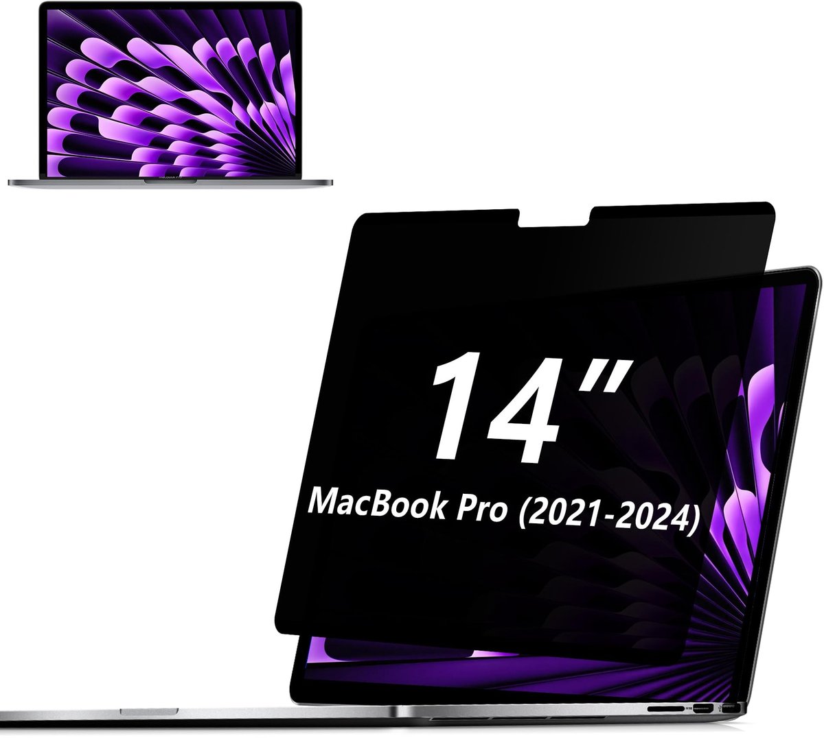 Dailygoods- Privacy Screen voor MacBook Pro 14 Inch - Anti-Spy Filter - Blokkeert Blauw/UV Licht - Slank/Herbruikbaar Ontwerp - Eenvoudig Op te Klikken - Anti-Reflectie/Vingerafdrukvrij - Schermfilter