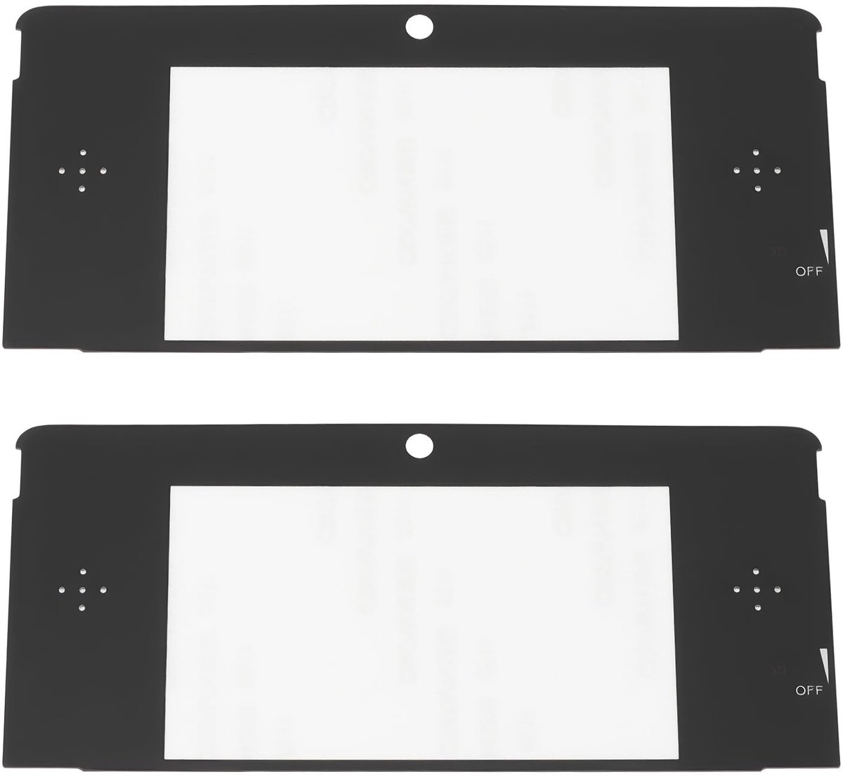 Dailygoods- Screen Frame Cover - 2x PVC - Zwart - Compatibel met Nintendo 3DS - Duurzaam - Bescherming tegen krassen en vuil - Schermbeschermer