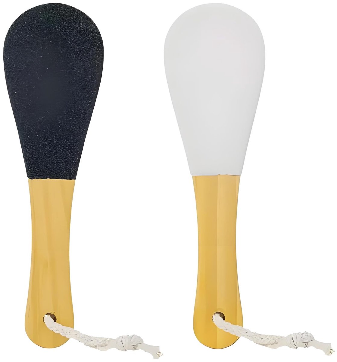 Dailygoods- Eeltverwijderaar 2-delige set - Voetvijl Hout - Eeltschaaf - Antislip Handgreep - Geschikt voor Droge/Natte Voeten - 6,5 x 23 cm