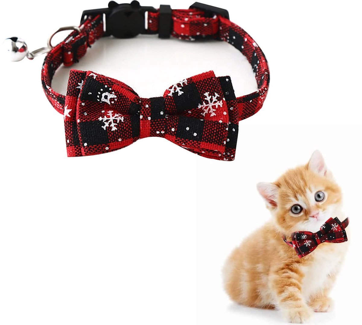 Dailygoods- Hondenhalsband Kerstmis - Verstelbare Halsband - Kattenhalsband - Vakantieaccessoire - Hoogwaardige Stof - Geschikt voor Kleine Honden - Huisdierhalsband