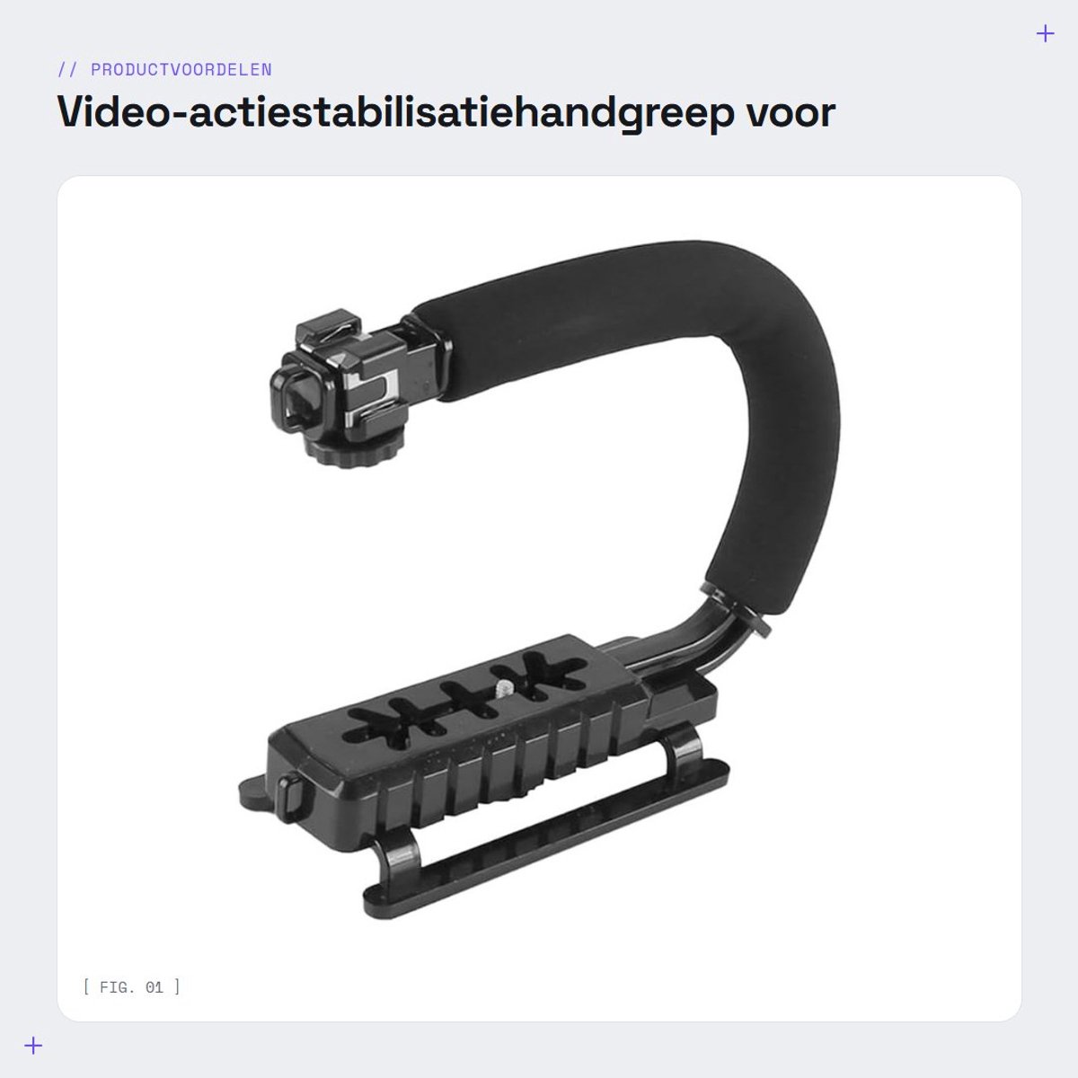Dailygoods- Stabilisator met antislip schuimgreep - Video-opnamestabilisator - Flitsschoen - Stevige handgreep - Geschikt voor DSLR-camera's - Ideaal voor extreme sporten - Videostabilisator