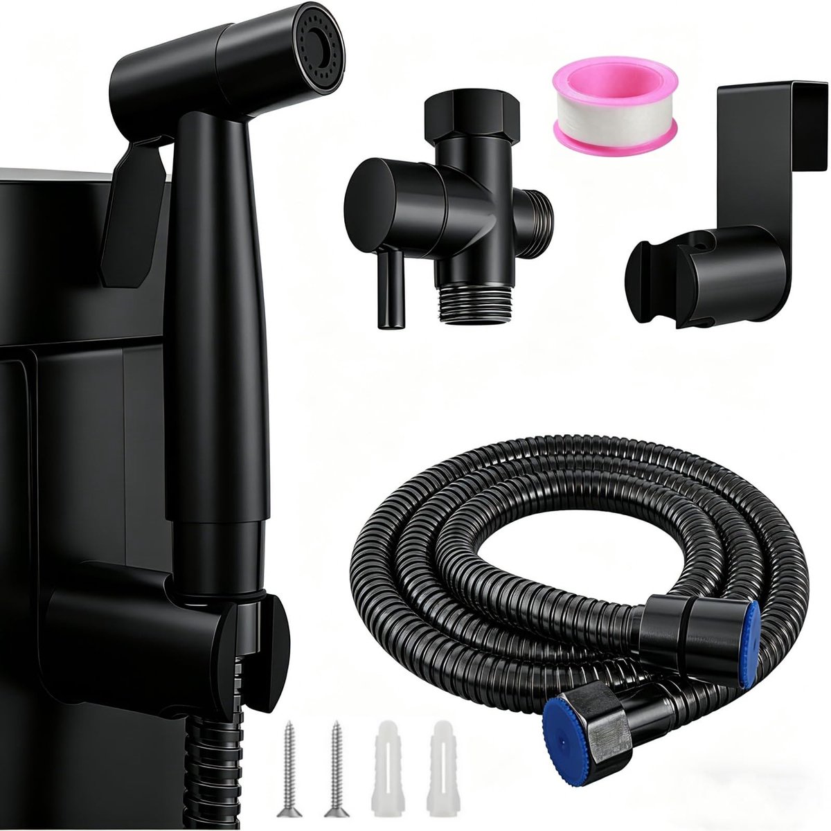 Dailygoods - Bidet Handdouche Toiletset met Roestvrijstalen Sproeier en T-adapter