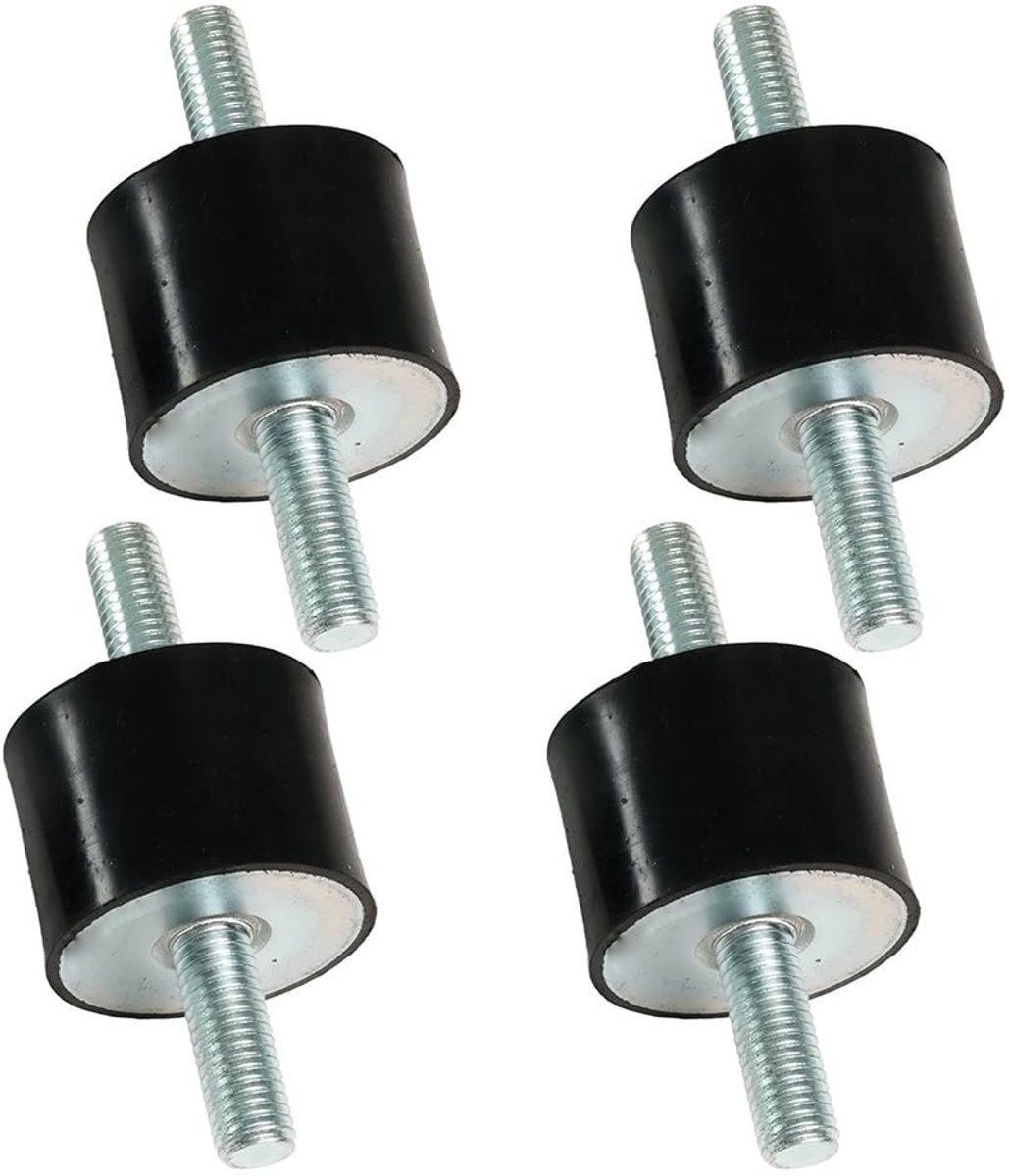 Dailygoods- Trillingsdempers Rubber - 4 Stuks - M10 Schroefdraad - VV 30 x 40 mm - Schokdempers - Duurzaam Rubber - Lange Levensduur - Rubberen Dempers