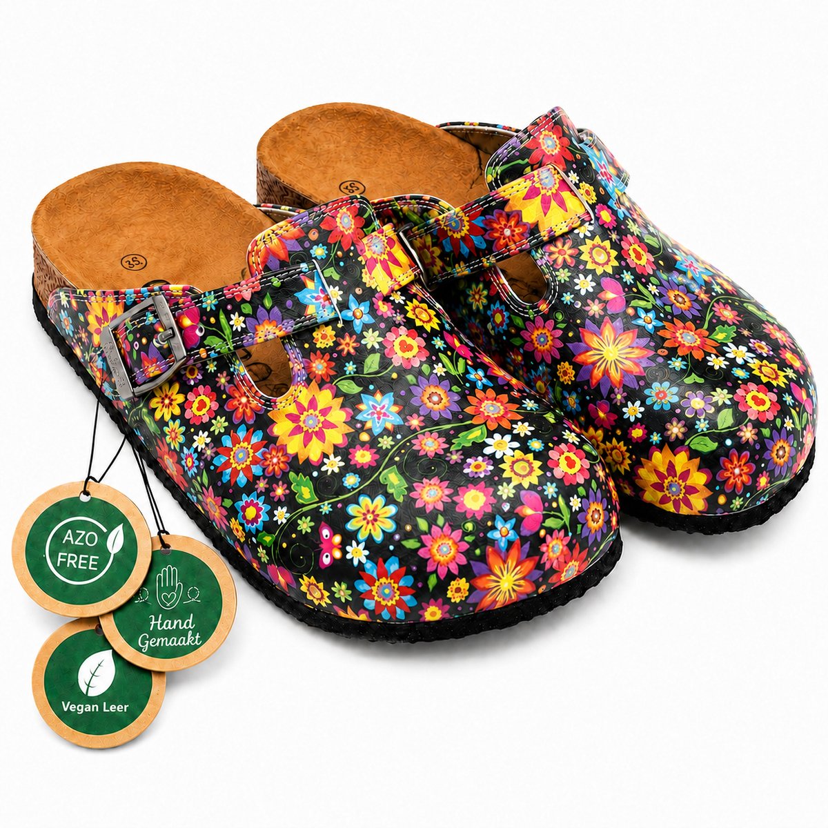 Goby – Flower Pop Dames Clogs – Vegan – Handmade – Maat 39