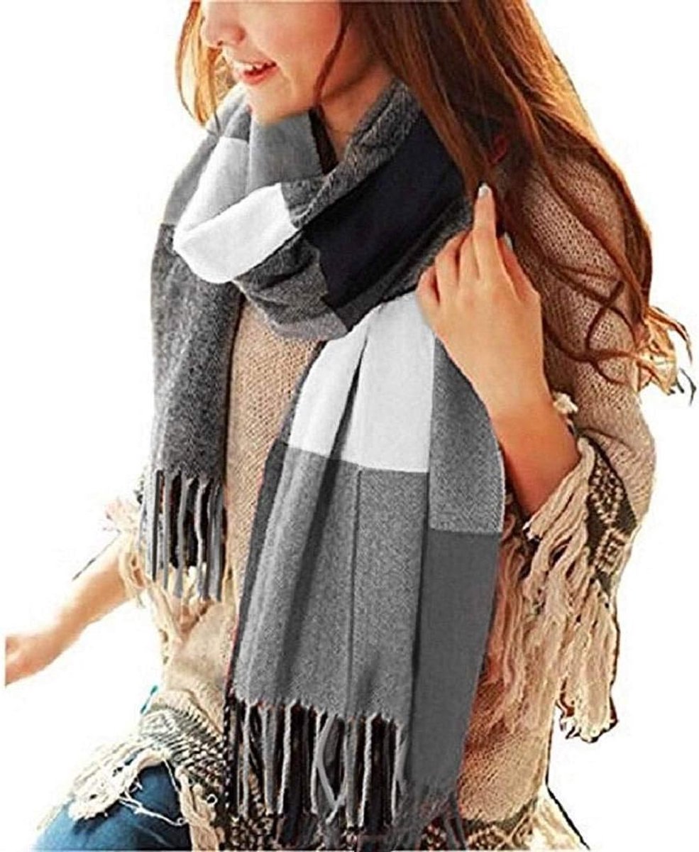 heekpek Dames geruit oversized kasjmier sjaal lange zachte wraps dames geruit oversized sjaal lange sjaal voor herfst en winter