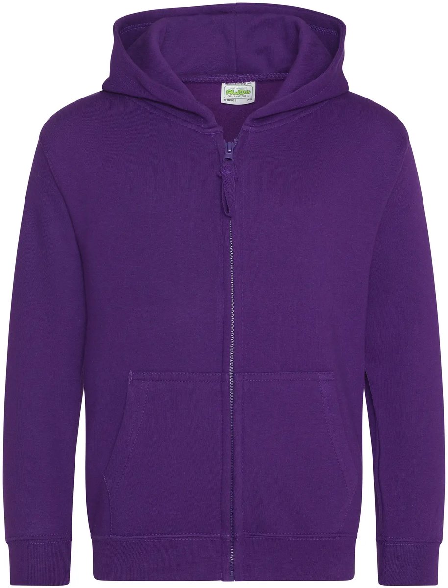 Kindercapuchon met volledige rits Just Hoods Paars