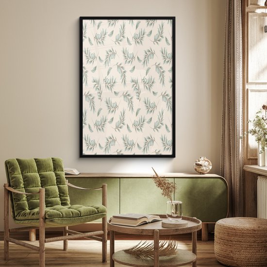 Cadre photo avec affiche - Vintage - Feuille - Pastel - 80x120 cm - Cadre pour affiche