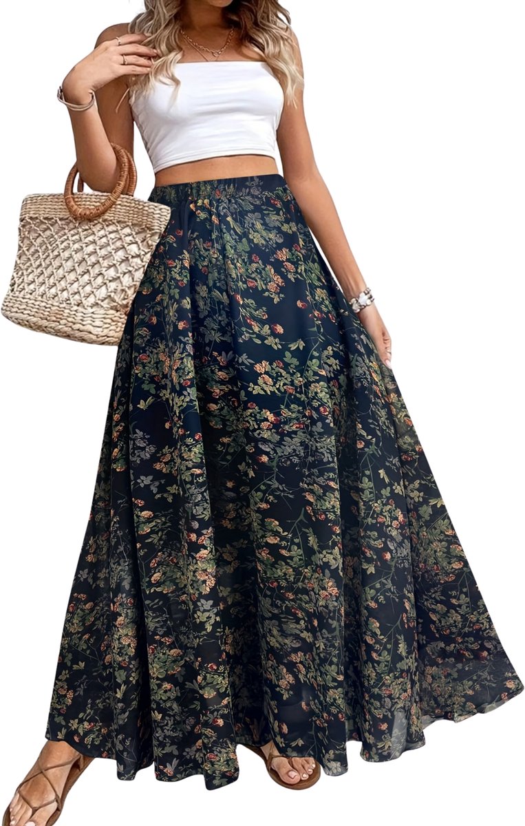 Currero Broekrok Dames Skort Skirts Skirt Rok Midi Korte Broek Culotte Wandelrok Rokje Legging Porselein Blauw
