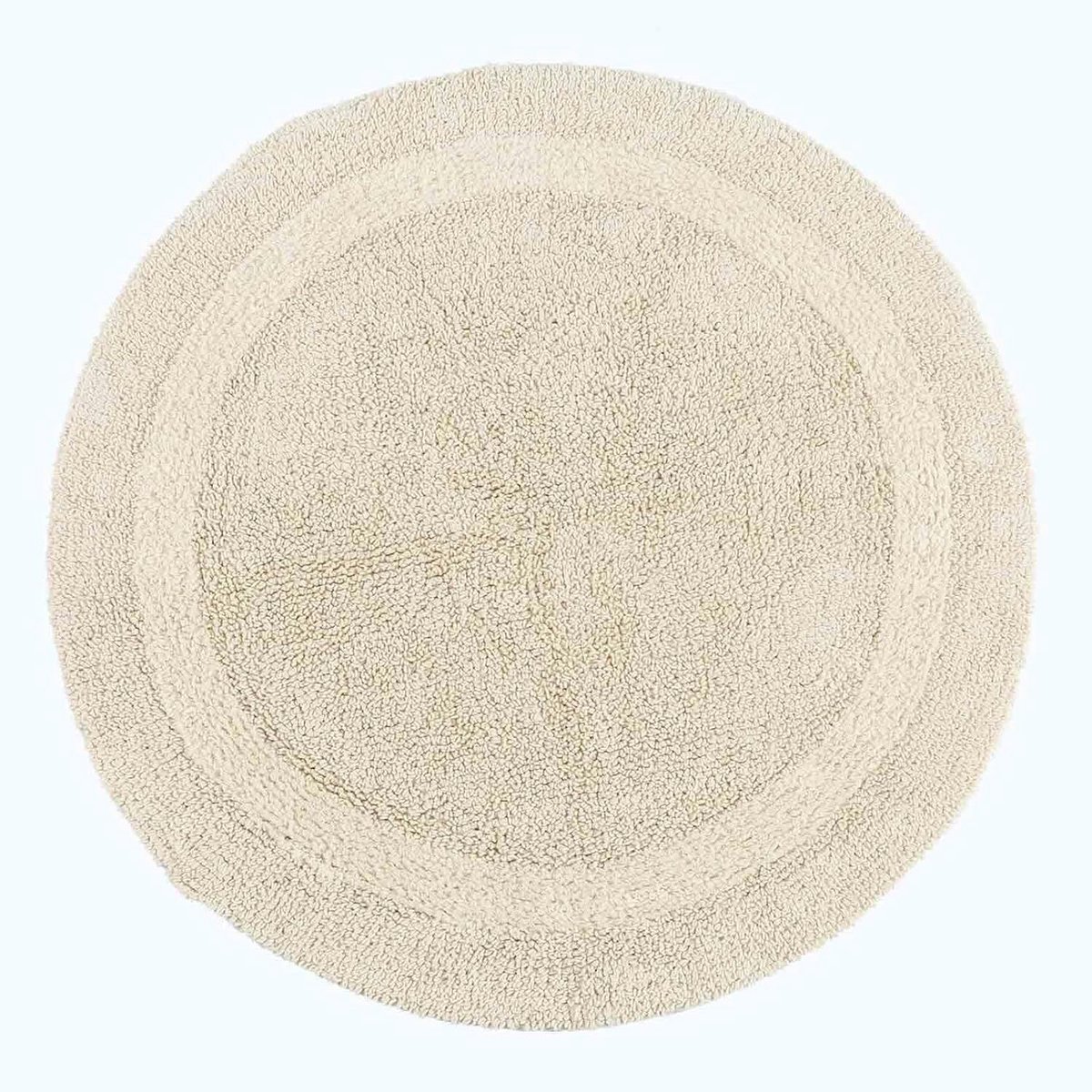 Badmat, rond, katoen, 80 cm, crème