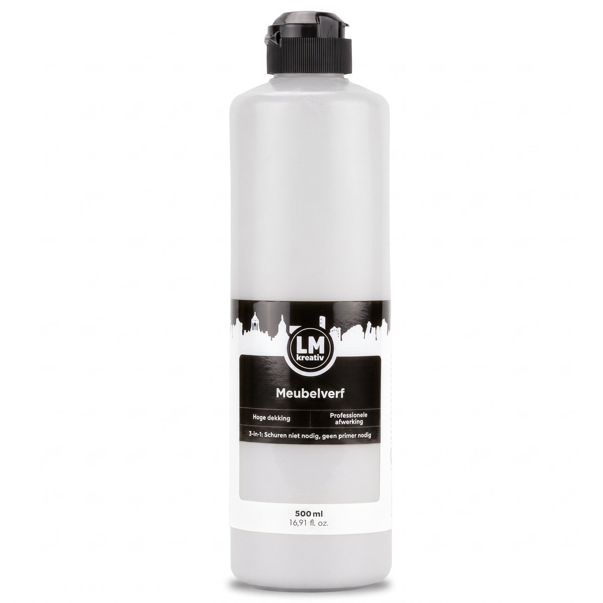 LM-Kreativ Meubelverf - Houtverf op waterbasis - Voor binnen en buiten - Milieuvriendelijk - Lichtgrijs - 500 ml