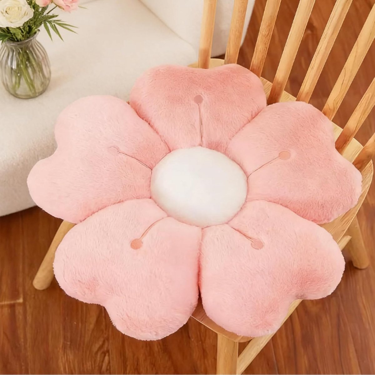 48 cm, roze bloemenvorm, hoofdkussen, madeliefje, multifunctioneel kussen, zacht bloembladkussen, vloerkussen, zitkussen, geschikt voor banken, bedden en stoelen