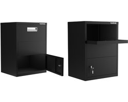 ParcelBuddy Pakketbrievenbus - Pakketbox Flex Wall - 30*40*55 cm (L*B*H) Zwart - Geschikt voor kleine pakketten
