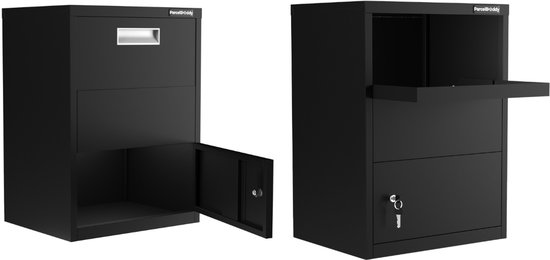 ParcelBuddy Pakketbrievenbus - Pakketbox Flex Wall - 30*40*55 cm (L*B*H) Zwart - Geschikt voor kleine pakketten