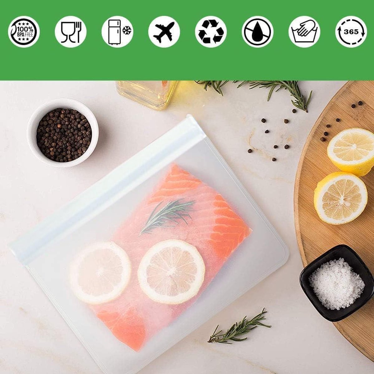 11 stuks luchtdichte siliconen herbruikbare zakjes voor fruit, groenten, vlees en sandwiches, perfect voor thuis, keuken en reizen — cadeau in Cadeau-ideeën - foto 7