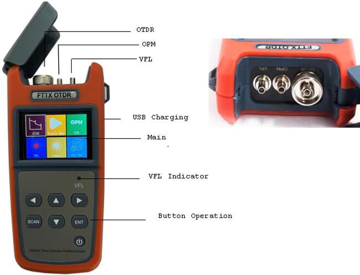 Optische Vermogensmeter - Glasvezel Tester - Fout Lokalisatie - Ingebouwde VFL - 60 km - One Color