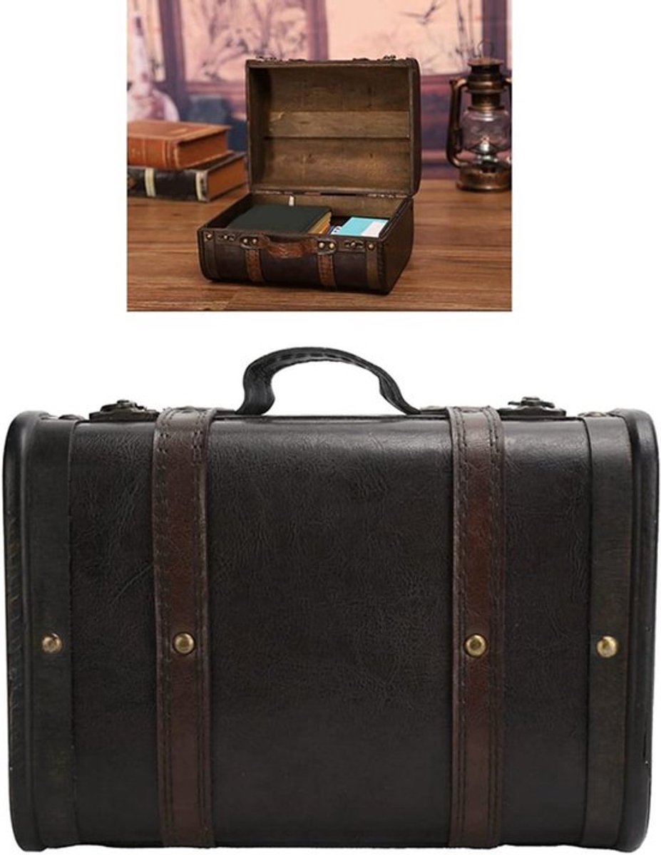 Retro houten koffer als retro opslagmutsje