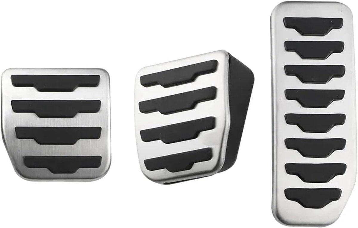Auto Pedaalhoezen - Voetpedaal Covers - Veilig Rijden - Verbeterde Grip - 3 Stuks - Zilver