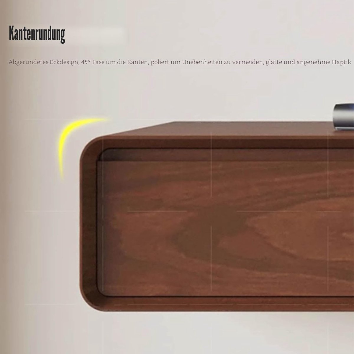 TV-meubel Zwevend 160 cm Massief Hout - Wandkast met Lade, Hangende TV Kast, Wandmontage, Opbergruimte, Smal Design voor Woonkamer, Slaapkamer & Klein Appartement - Bruin - Mobili Bella