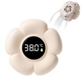 Baby Badthermometer - Watertemperatuurmeter met Led Scherm - Luxe Badthermometer voor Baby & Kind - 3D Bloemen Ontwerp - IP67 Waterdicht - 0°C tot 80°C - Wit