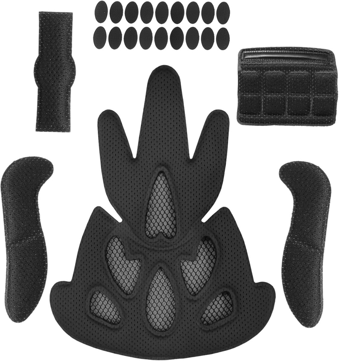 Helm Binnenvullingen - Spons Kussens - Comfortabel Fietsen - Universele Pasvorm - Set van 5 - Zwart