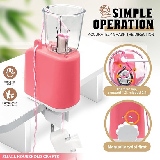Automatische Vlechtmachine - Sieraden Maker - Armbanden Maken - Eenvoudige Bediening - 19 x 19 x 14 cm - Roze — afbeelding 3