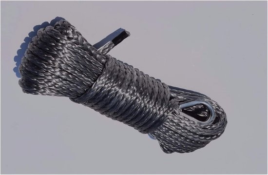 Sleeptouw Grijs - Lierlijn ATV - Off-road Hulp - Synthetisch UHMWPE - 6mm x 15m - Grijs
