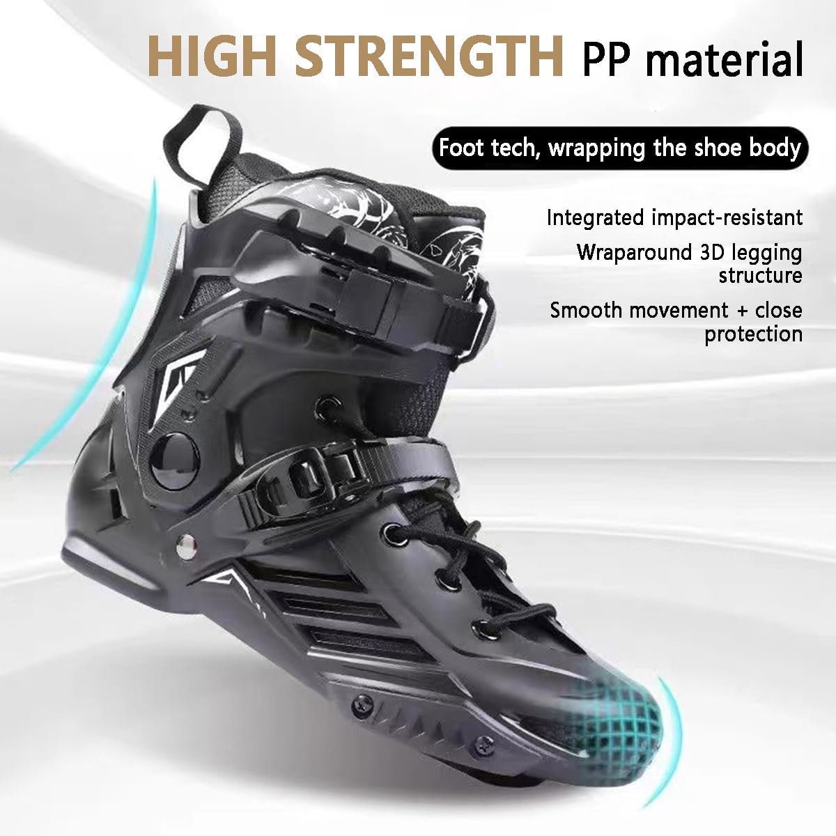 Inline Skates - Rolschaatsen Driekiel - Wedstrijd Training - Drie Grote Wielen - Maat 44 - Zwart