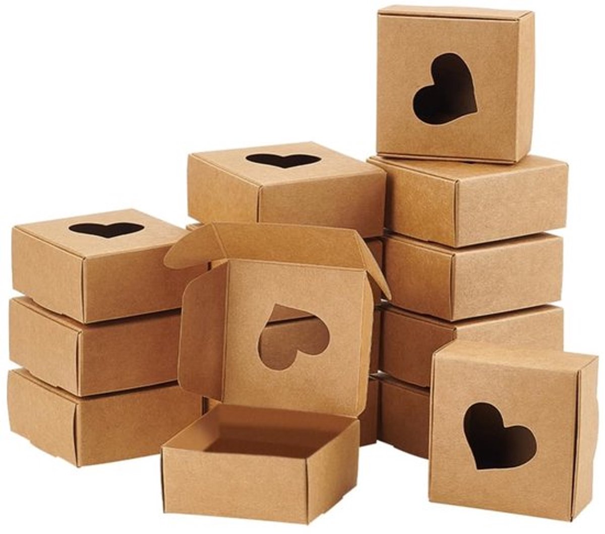 Zeynomax - hart kraftpapier geschenkdozen - opvouwbare koekendozen - 30 stuks - 8,5
