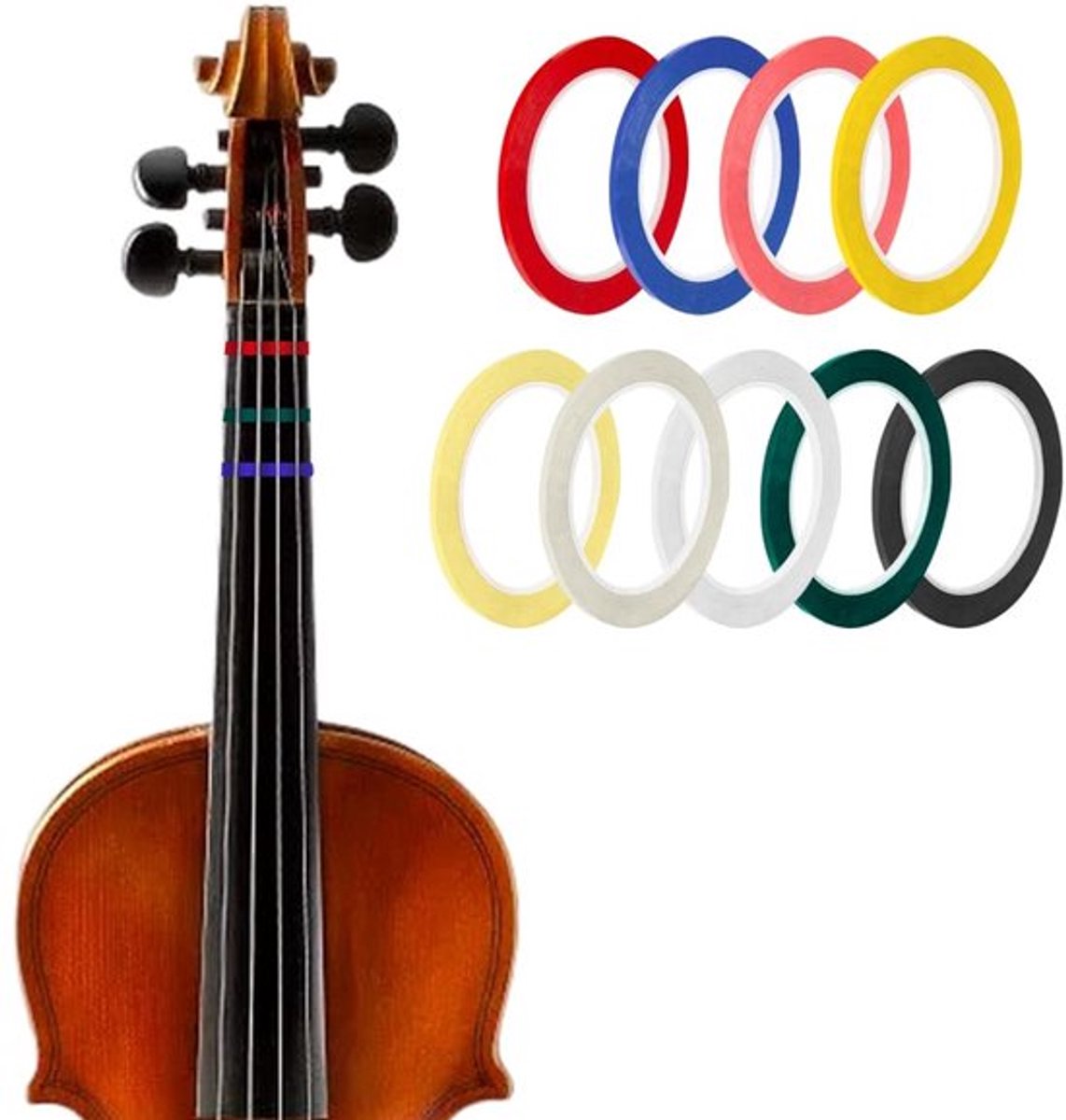 Vt products - Viool Vingering Tape - Cello Tape - Zelfklevend - 9 Kleuren - Vinger