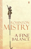 Boekomslag "A Fine Balance" van Rohinton Mistry met een kind op een paal.