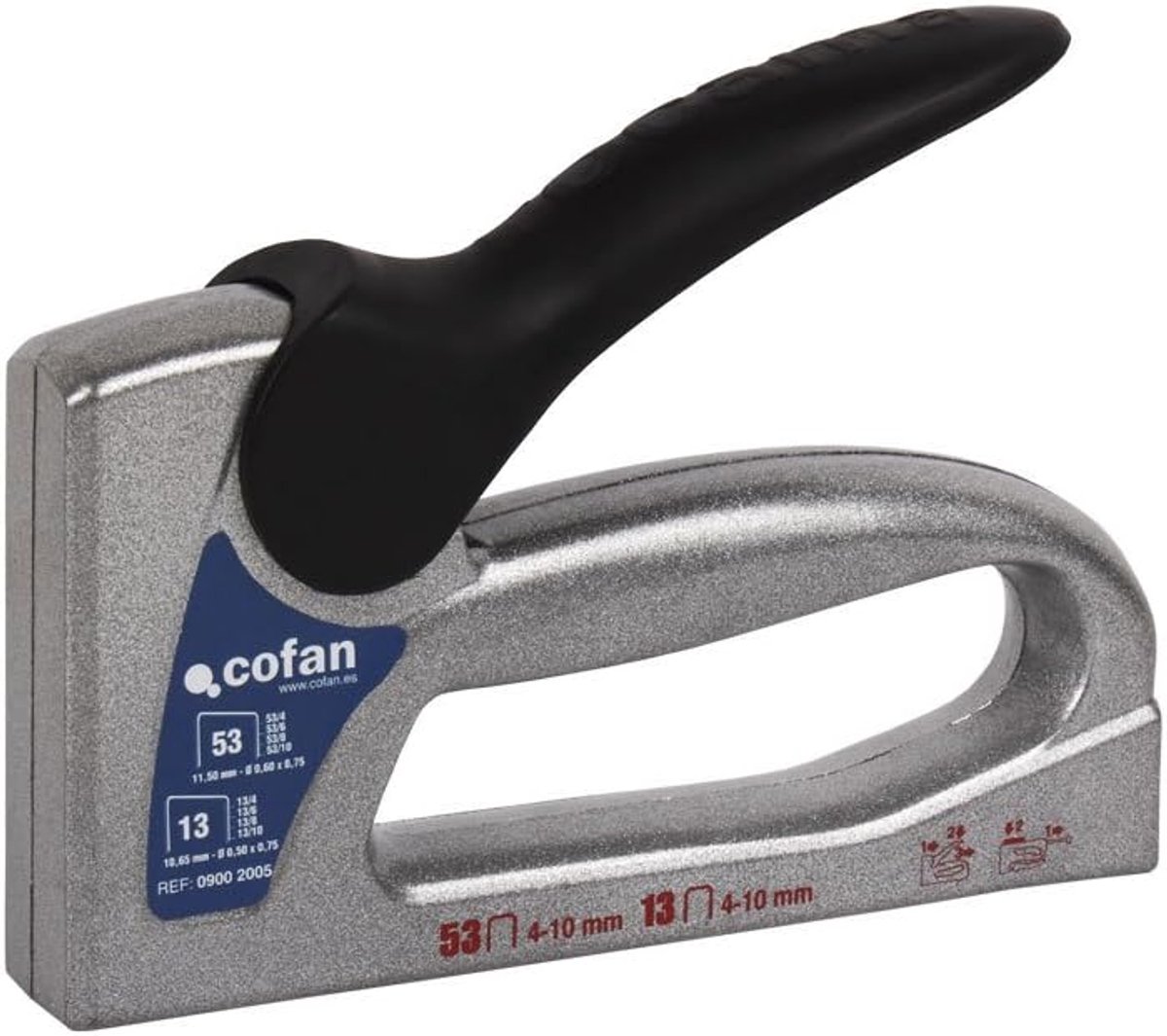 Hand nietmachine - Nietapparaat Profi Duo - Materialen Bevestigen - Voor Nietjes 53 en 13 - 4-10 mm - Zilver