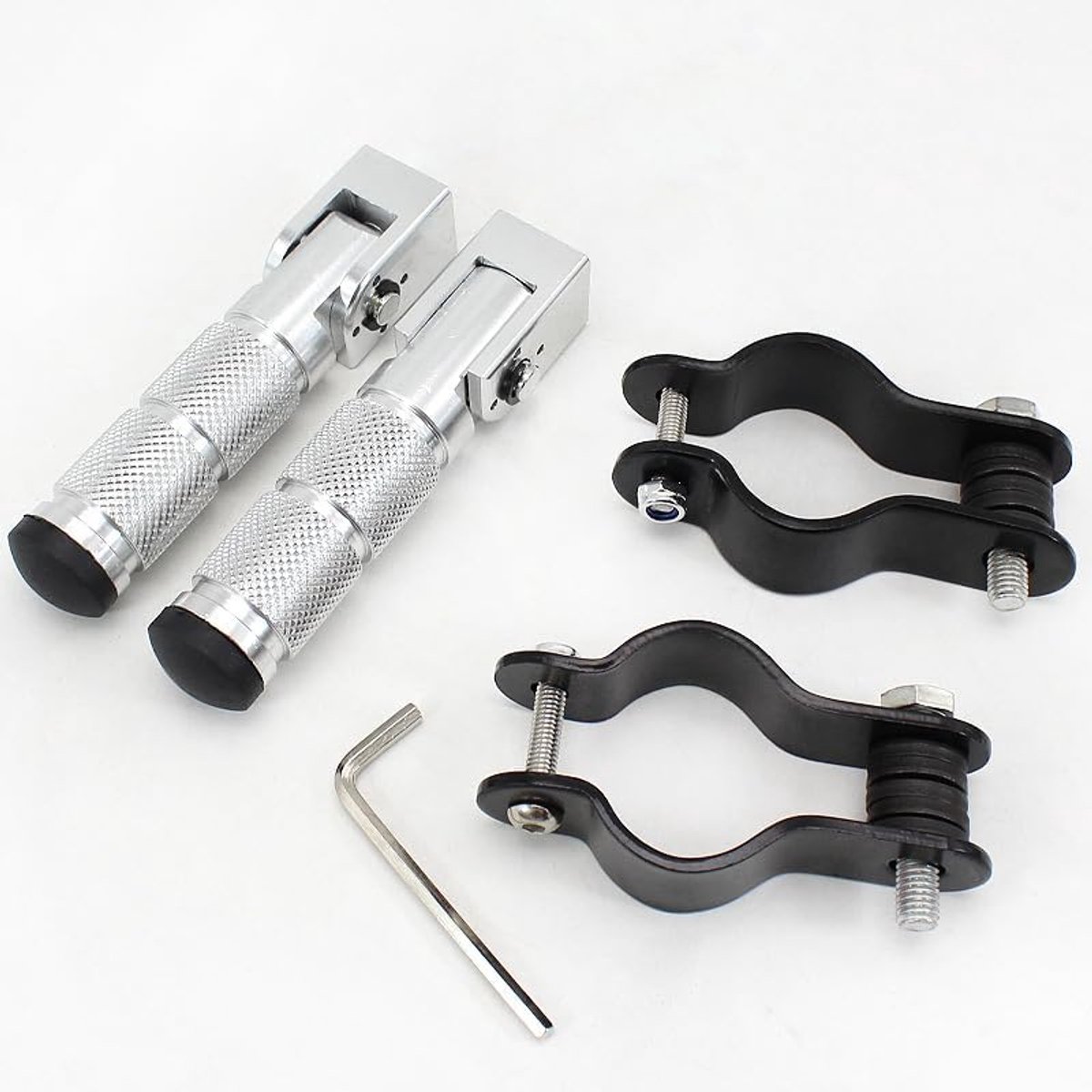 Motorcycle Voetsteunen - Passagierssteunen Achter - Veilig Rijden - Antislip Ontwerp - 30-32mm - Zilver