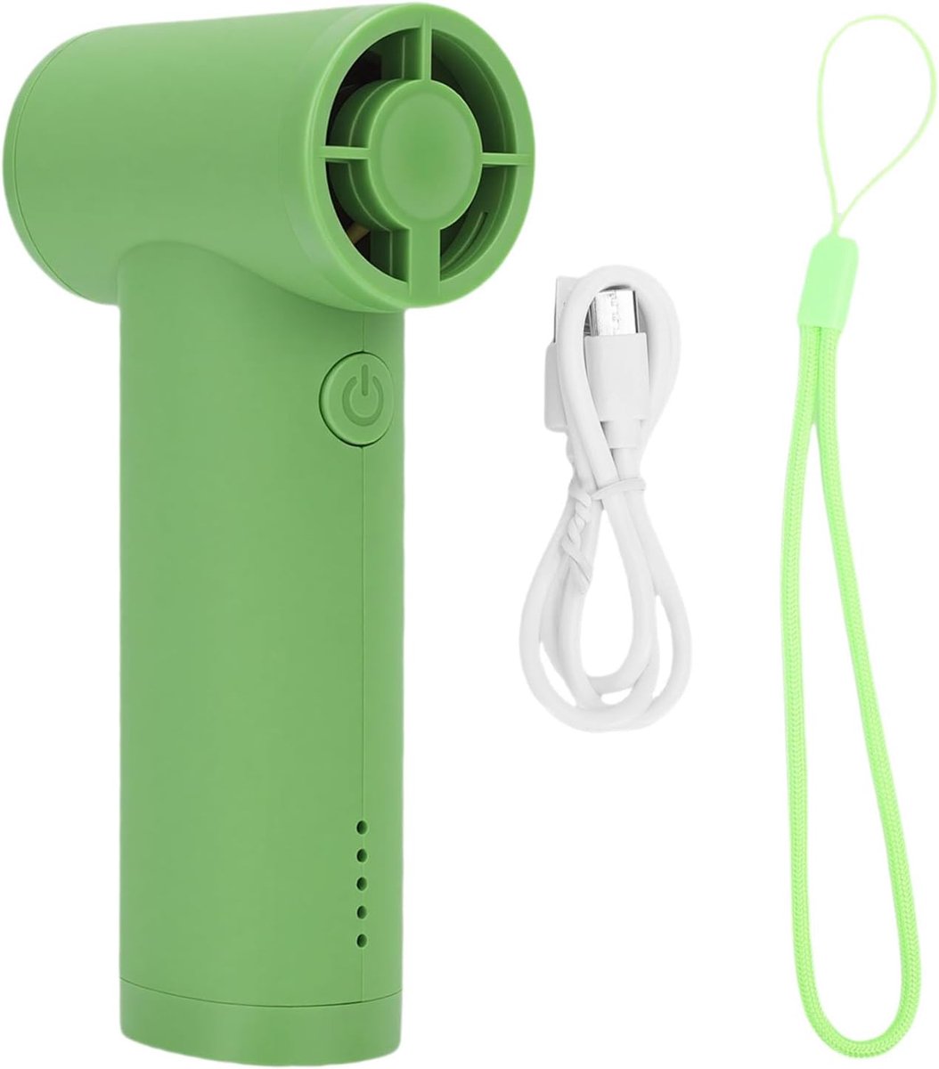 Draagbare Handventilator - Persoonlijke Koeler - Buitenactiviteiten - Turbofunctie 40.000 RPM - 5000 mAh Batterij - Groen