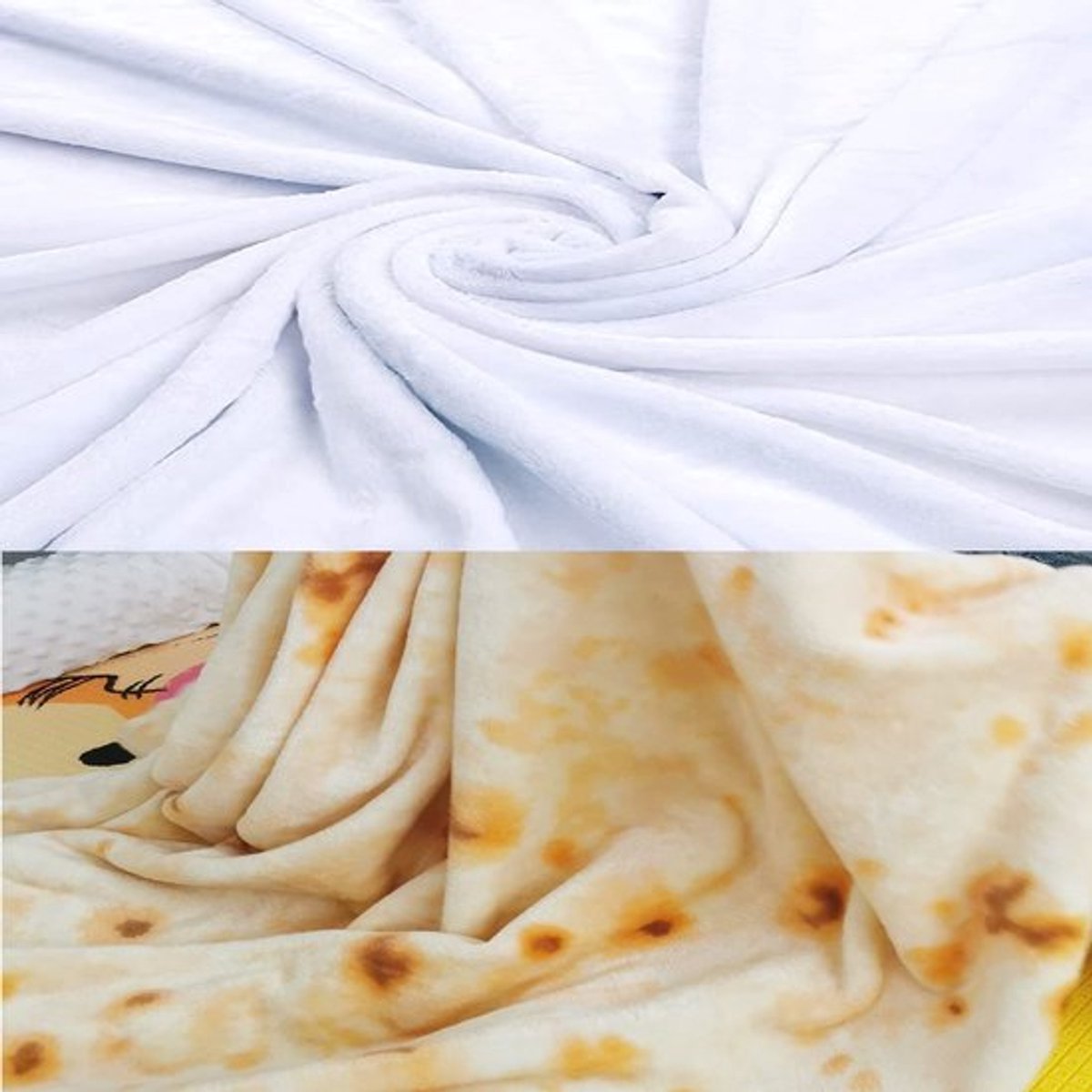 Onf3 - Tortilla Deken - Dubbelzijdige Ronde Deken - Creatief Voedsel Patroon