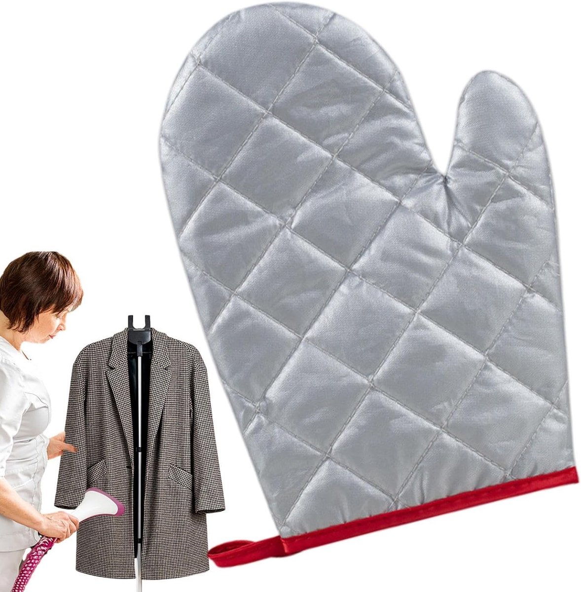 Stoom strijkijzer handschoen - Hittebestendig accessoire - Kleding kreukvrij maken - Drievoudige isolatielaag - 25 x 25 x 2 cm