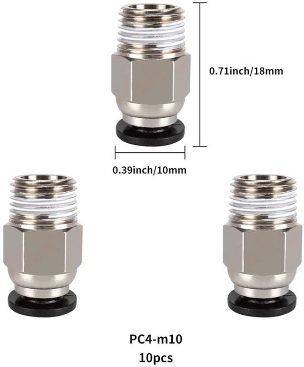 Dailygoods- Pneumatische Aansluiting - Pc4-m10 Stekker - Snelkoppeling - Connector