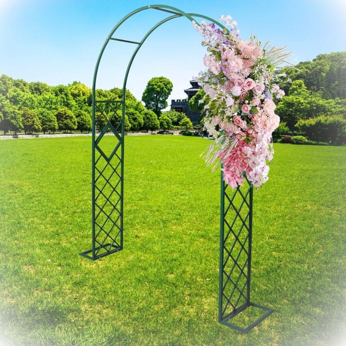 Stevige Rozenboog - Tuinboog Klimplanten - Tuindecoratie Creëren - Verstelbaar 140-340cm - 240 cm Hoog - Zwart