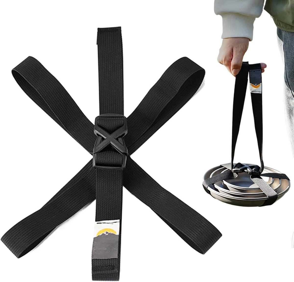 Verstelbare Nylon Banden - Spanbanden Koffer - Bagage Zekeren - Duurzaam Gesp Systeem - 88 cm Lengte - Zwart