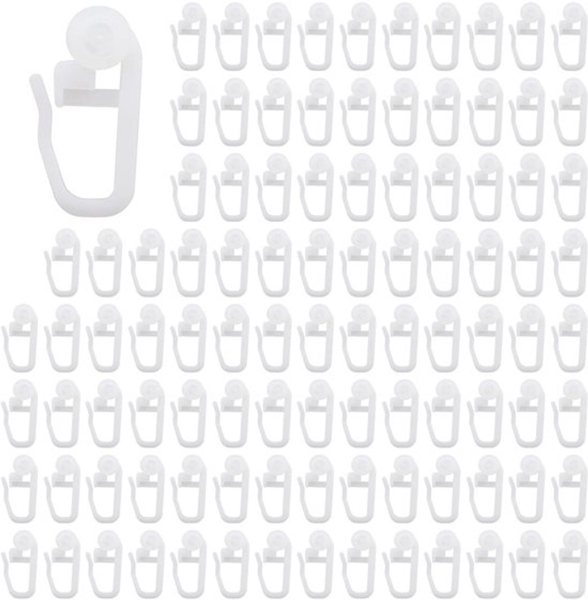 SVGCommerce - Gordijnclips - 100 Stuks - Wit Plastic - Geschikt voor