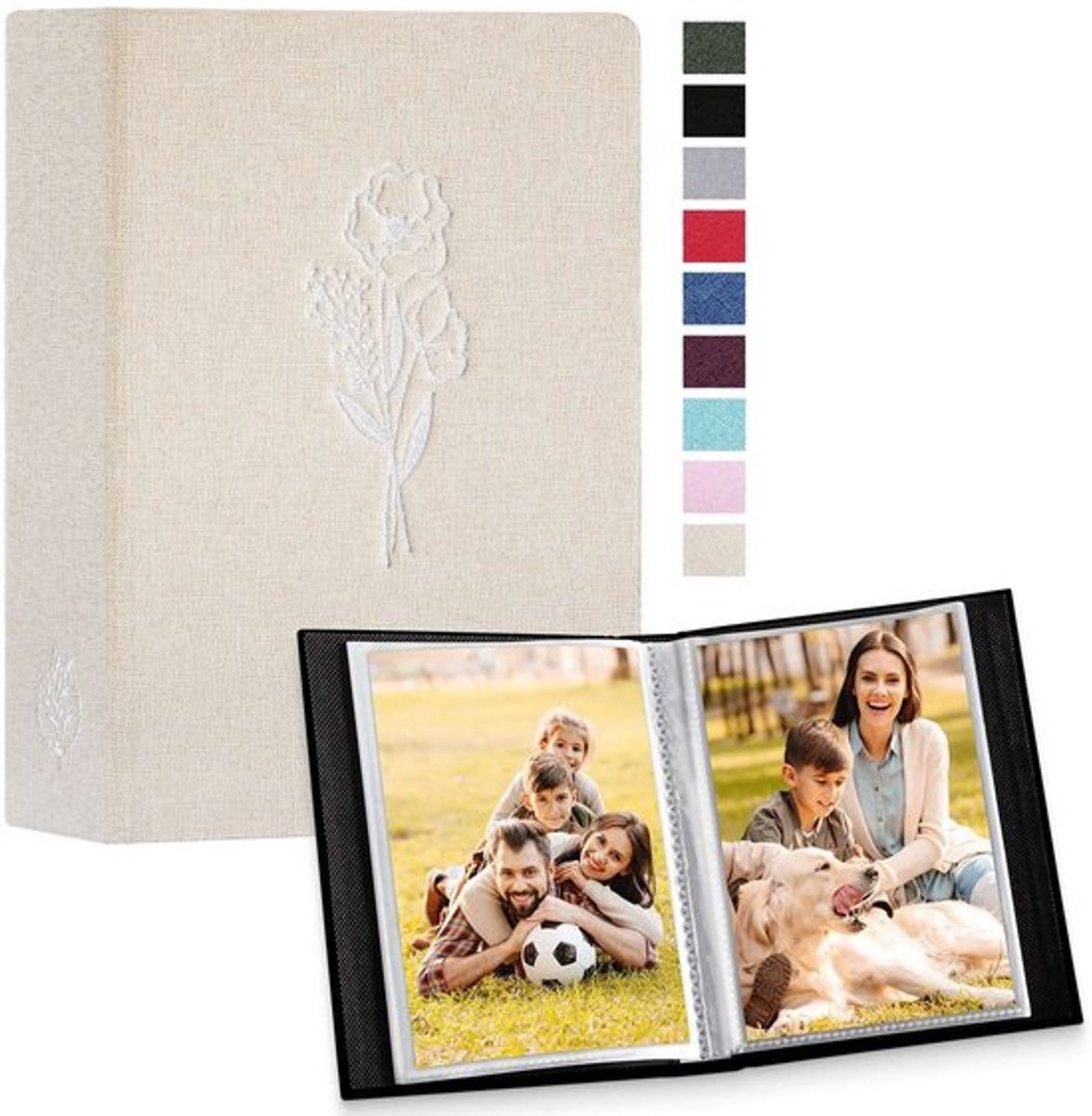Store_9 - Fotoalbum - 6x4 insteekvakjes - Linen omslag - Beige - Voor