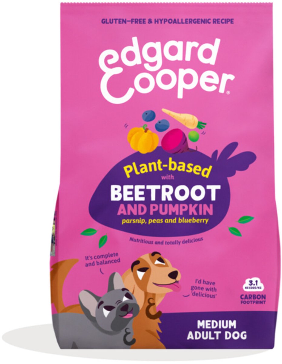 Bol.com Edgard & Cooper Adult Hondenbrokken Voor Medium Honden, Rode Biet & Pompoen, 2.5Kg, Plantaardig Recept, Hypoallergeen Re... aanbieding