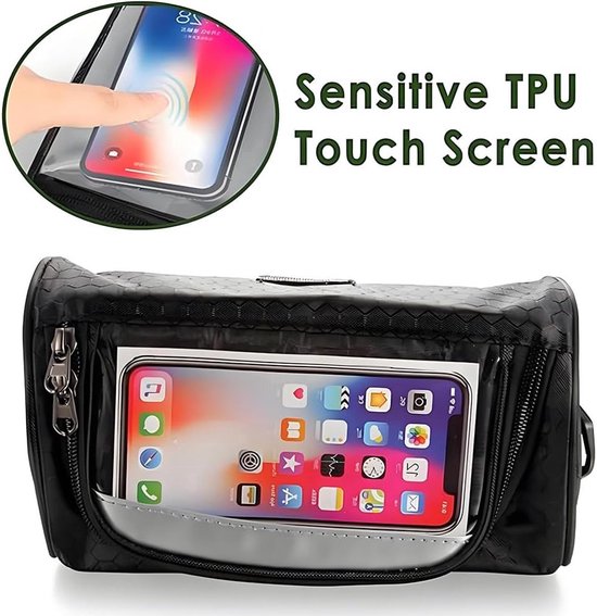 Fiets Stuurtas - Fietstas - Waterdichte Tas - Multifunctionele - Touchscreen - Fietstassen Stuurtas voor E-bike MTB - Met bandjes — afbeelding 3