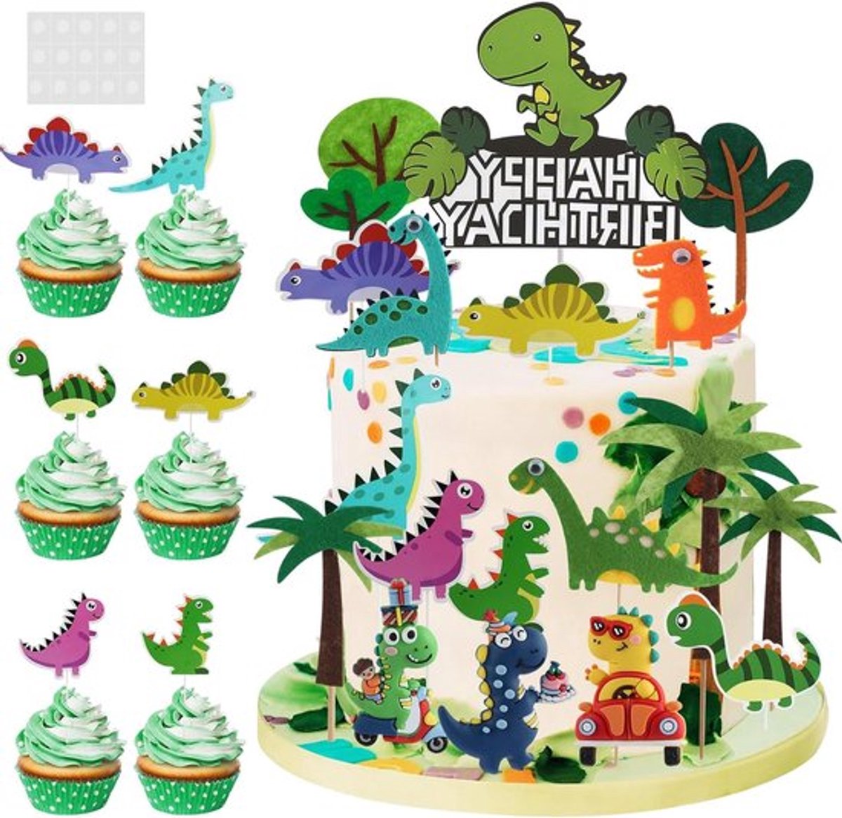 Dino taartdecoraties - Allecto Plus - 25 stukken