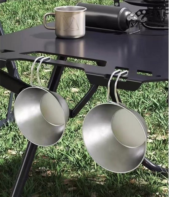 Campingtafel - Inklapbaar - Kampeertafel - Picknicktafel - Vouwtafel - Klaptafel - Voor outdoor - 57x36x39 cm - Zwart — afbeelding 2