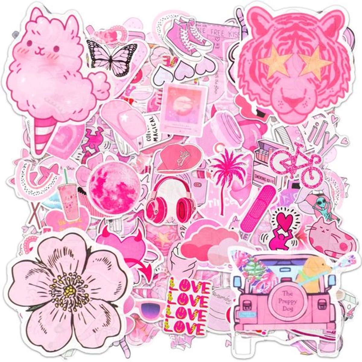 Holiday-sticker-pakket van roze stickervellen
